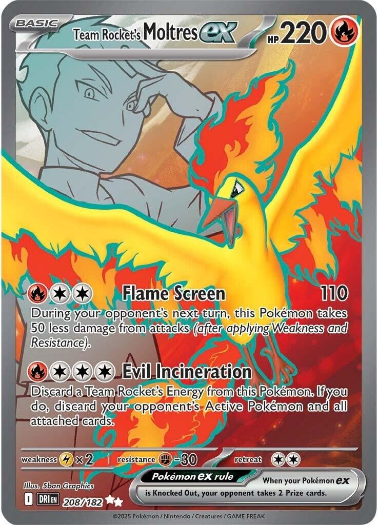 Team Rocket's Moltres ex [208/182] (SV10: Destined Rivals)