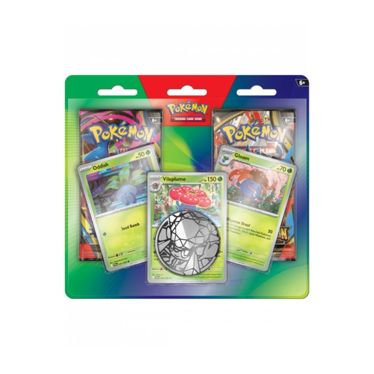 Pokémon TCG Enhanced 2-pack Blister met Oddish, Gloom en Vileplume kaarten plus een zilveren munt