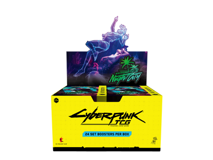 Cyberpunk TCG Welcome To Night City Booster Box met 24 boosterpacks